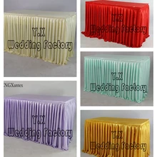 Лидер продаж шелк льда Юбка для стола \ Скатерти плинтус для Свадебные украшения Event