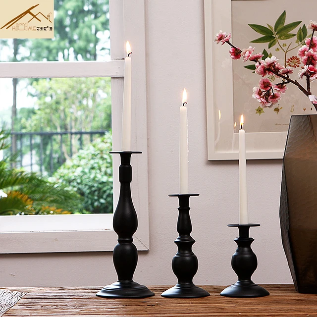 Europe Wedding Dining Table Candle Holder Clic Black Single Europe Wedding Dining Table Candle Holder Clic Black Single Holders Christmas Home Dinner Party