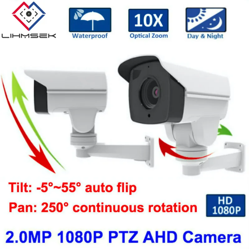 Lihmsek 1920*1080P 2.0 Megapixel 10X Zoom IR Mini PTZ Rotate Bullet