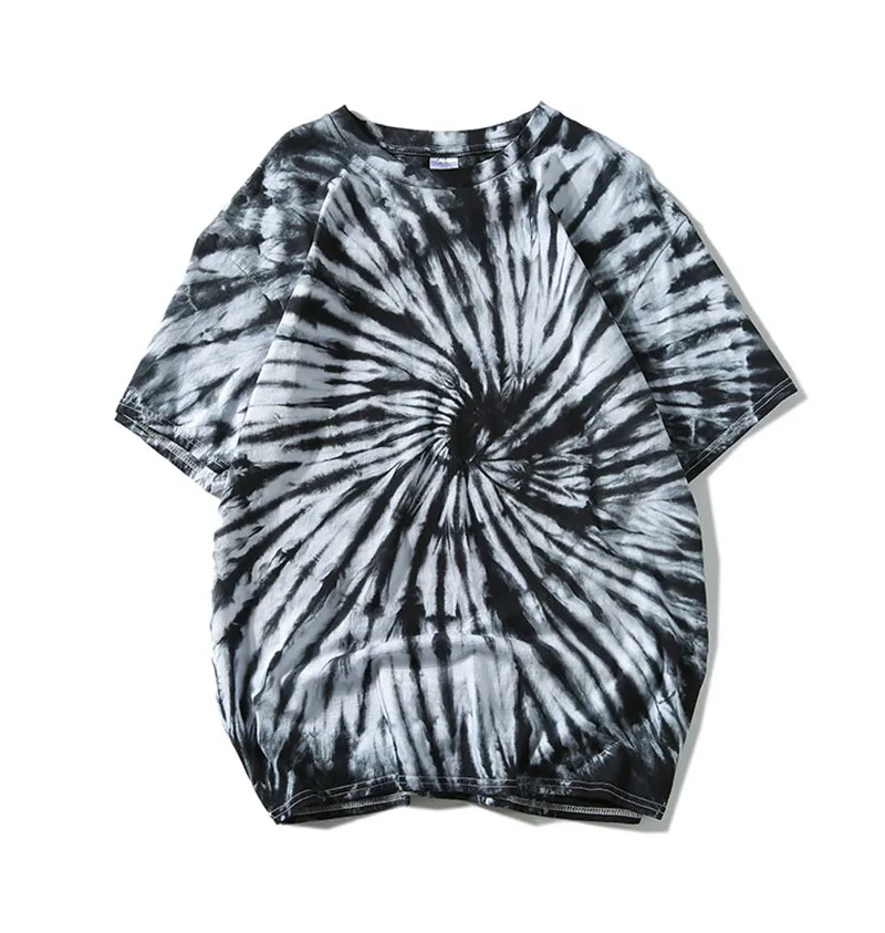 Темная икона Swirl Tie Dye Футболка мужская Лето круглый вырез хип хоп футболки для мужчин 5 цветов