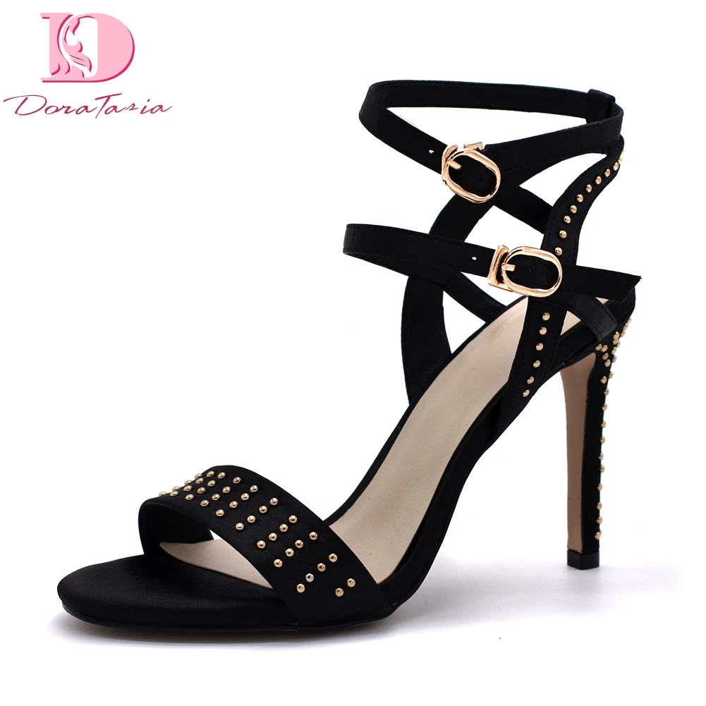 

Doratasia Brand Design Gladiator Big Size 42 Sexy Luxury Women Shoes Thin High Heels Best Quality Rivets Shoes Woman Sandals