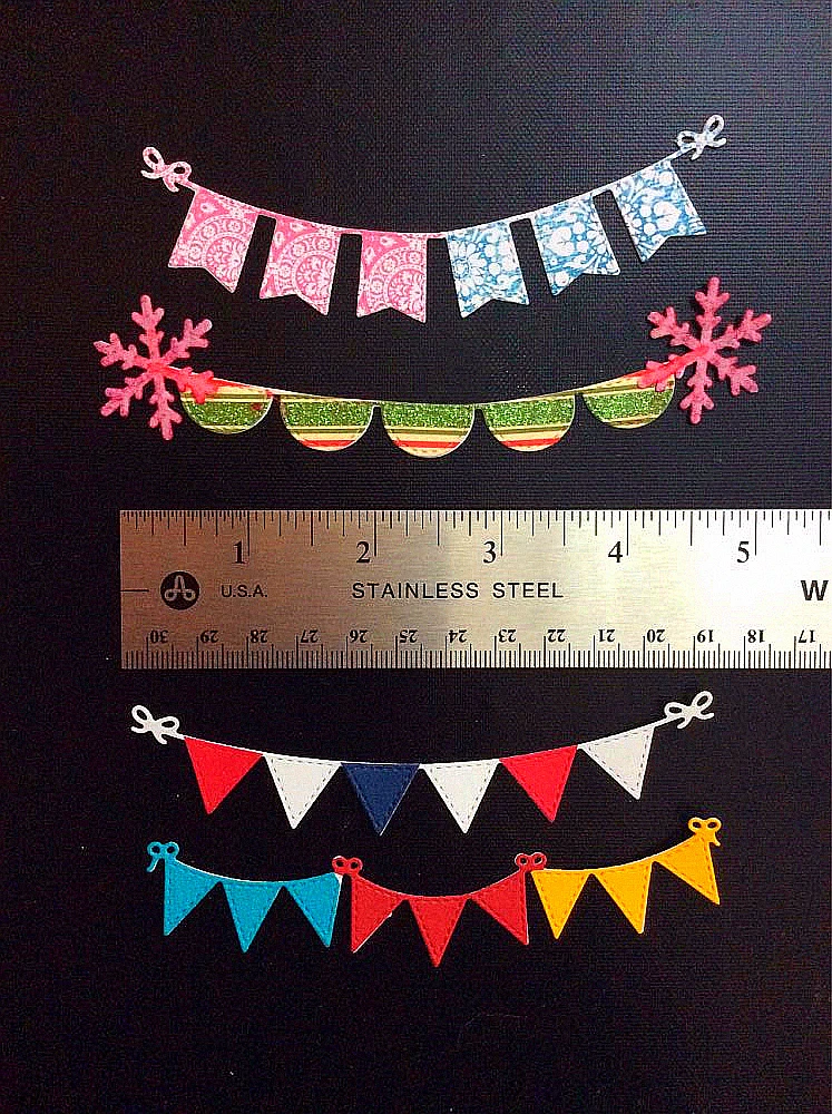  122*97mm 4Pcs Triangles Banner Metal Cutting Dies 3D DIY Scrapbooking Carbon Sharp Craft Die Photo  - 33001553582