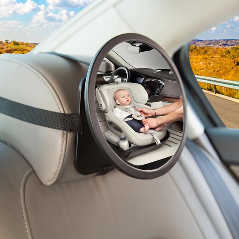 Baratos Nuevo coche de dibujos animados Universal espejo retrovisor silla de bebé espejos de seguridad asiento trasero de coche espejo de observación