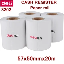 4 рулона/лот для кулинарно-деликатесной продукции 3202 бумага для кассовых чеков в рулоне 50x57mmx20m тепловой Бумага тепла Чувствительная бумага термическая Бумага