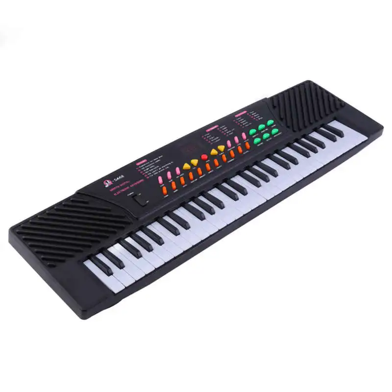 54 ключа музыка фортепиано с электронной клавиатурой со звуковыми эффектами-портативный для детей и начинающих, США плюс - Цвет: Black