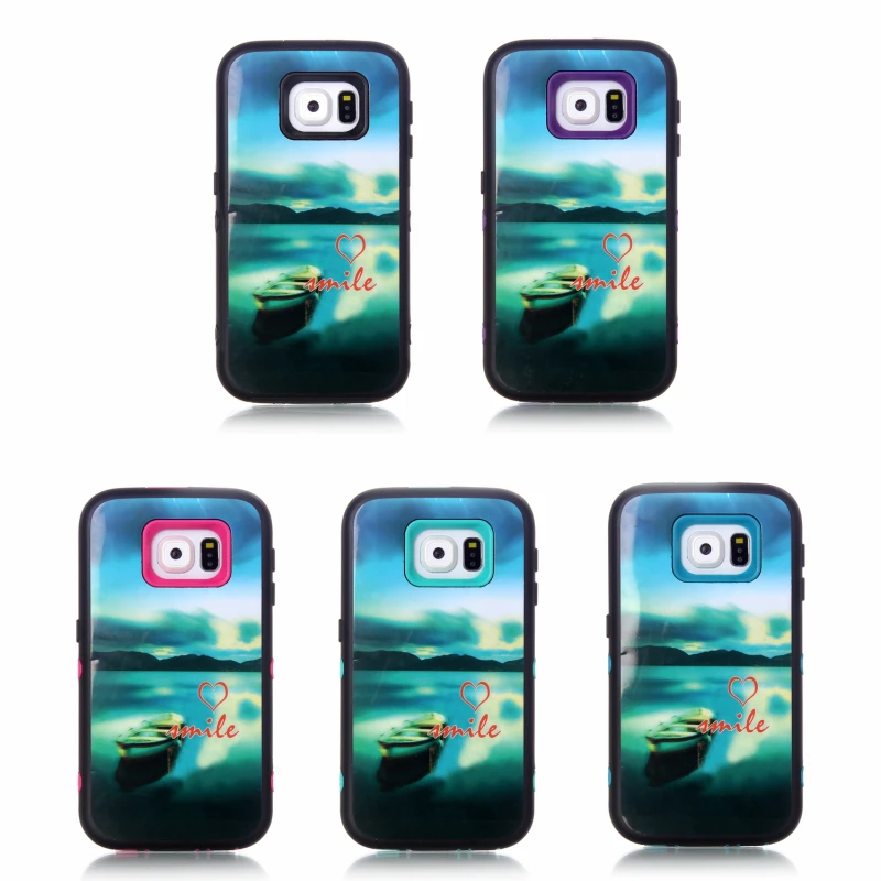 Back Covers For Samsung Galaxy S6 High Quality TPU+PC Material 2 in 1 Shock-proof Function Coque Cases G9200 Fundas Cover |
