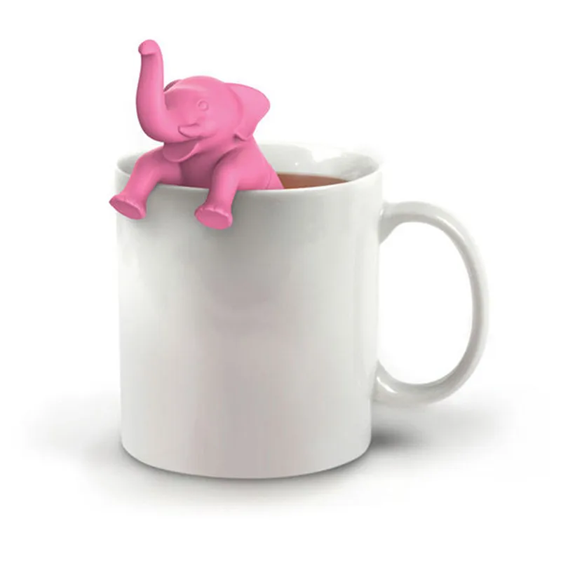 

Cute Silicone Elephant Shaped Tea Infuser Filter Teapot Creative Animal Tea Strainer Home Kitchen Office Bar Drink ware Tools