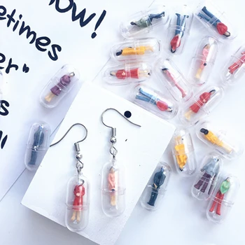 

Resin Funny Cute Different People in Capsule Unique Dangle Earrings Women's Fashion Earrings Personality Fun Gifts for Girl