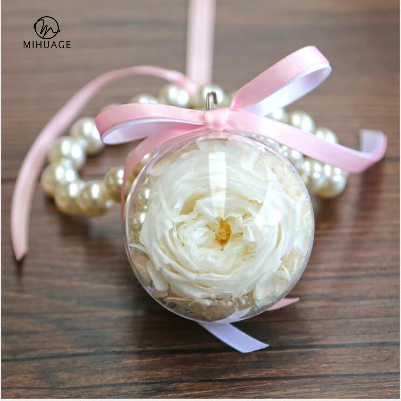 

MiHuaGe 1Pcs Everlasting Flower Festival Party Supplies Multicolor Optional Resin Car Key Chain Decorate Everlasting Flower