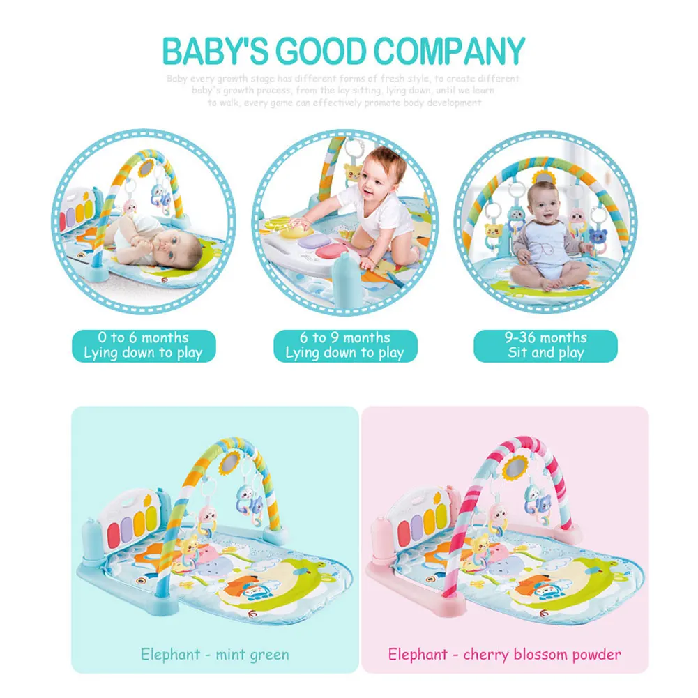 Esteira do Jogo do Bebê Quadro de Fitness Pedal do Piano Brinquedo para Recém-nascidos Musculação Música Tapete Cobertor Ginásio Atividade Pontapé Jogar Lay Sentar Bebês 8 Cobertor Ginásio Atividade Pontapé Jogar Lay Sentar