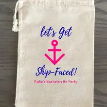 Пользовательские корабль-столкнулись Свадебный комплект выживания муслин пользу подарочные пакеты приветствия Конфеты чехлы девичник свадьбу душ мешок подарков