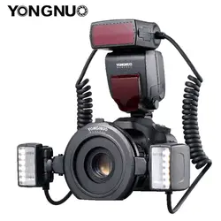 YONGNUO YN24EX E-TTL Вспышка Speedlite 5600 к с 2 шт. головки вспышки и 4 Адаптер кольца для Canon EOS 1Dx 5D3 6D 7D 70D камеры