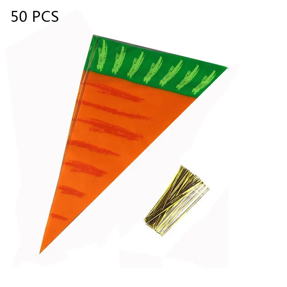 50 шт., сумка для конфет с морковкой, Инновационная личность, полупрозрачные подарочные сумки, треугольник, органайзер для свадебной вечеринки, украшения для стола, орнамент