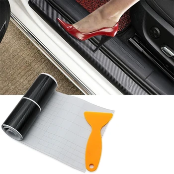 

4 PCS For VW Polo Passat b5 b6 b7 b8 Golf 4 5 6 7 T4 T5 Touran Accessories Car Carbon Fiber Sticker Door Stickers