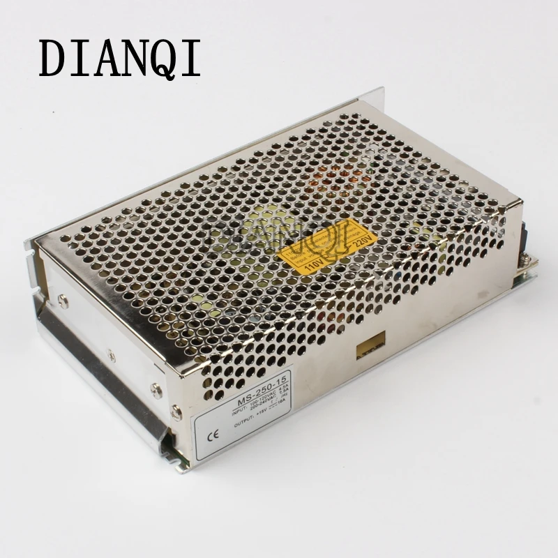 Dianqi источника питания 15 В 250 Вт 16a источник мини размер блока LED AC DC