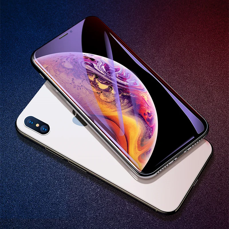 

3D Curved Anti Blue Light Tempered Glass For iPhone Xs MAX XR High Definition Screen Protector for iPhone XS 8 7 6S 6 Plus Glass