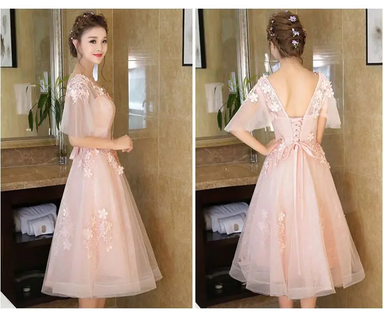 Robe de soiree тонкое вечернее платье трапециевидной формы длиной до середины икры, торжественное вечернее платье, vestido de festa, платья для выпускного вечера, 3 цвета