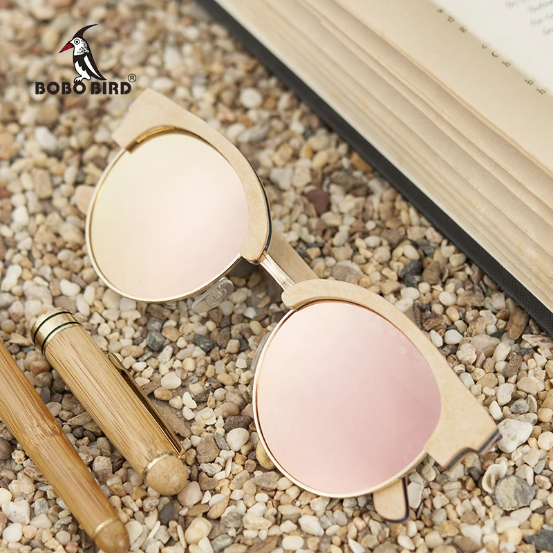 BOBO солнечные очки «Птица» для женщин и мужчин деревянные солнцезащитные очки Летний стиль пляжные очки в подарочной деревянной коробке на заказ