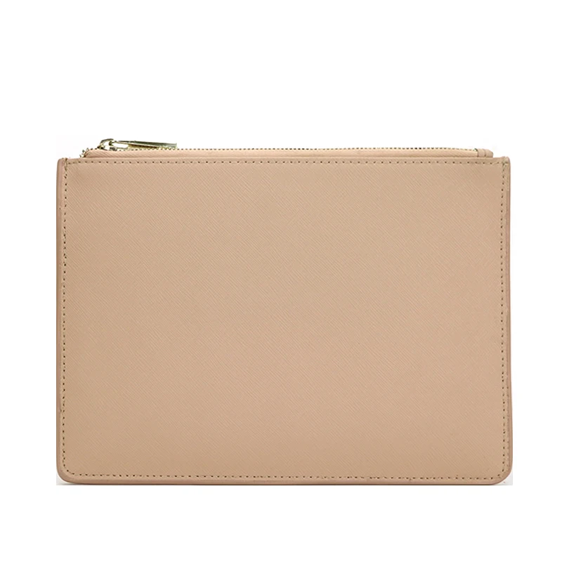 

Ladies customed initial letters genuine saffiano leather pouch clutch bag with card slots