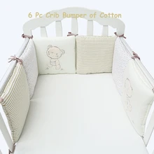 Infantile Crèche Bumper Lit Protecteur Bébé Enfants Coton Lit Bébé literie Nursery 6 pc ours en peluche pare-chocs pour garçon et fille