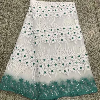 

Latest French Nigerian Laces Fabrics High Quality Tulle African Laces Fabric Wedding African French Tulle Lace Fabric 3L20D76-74