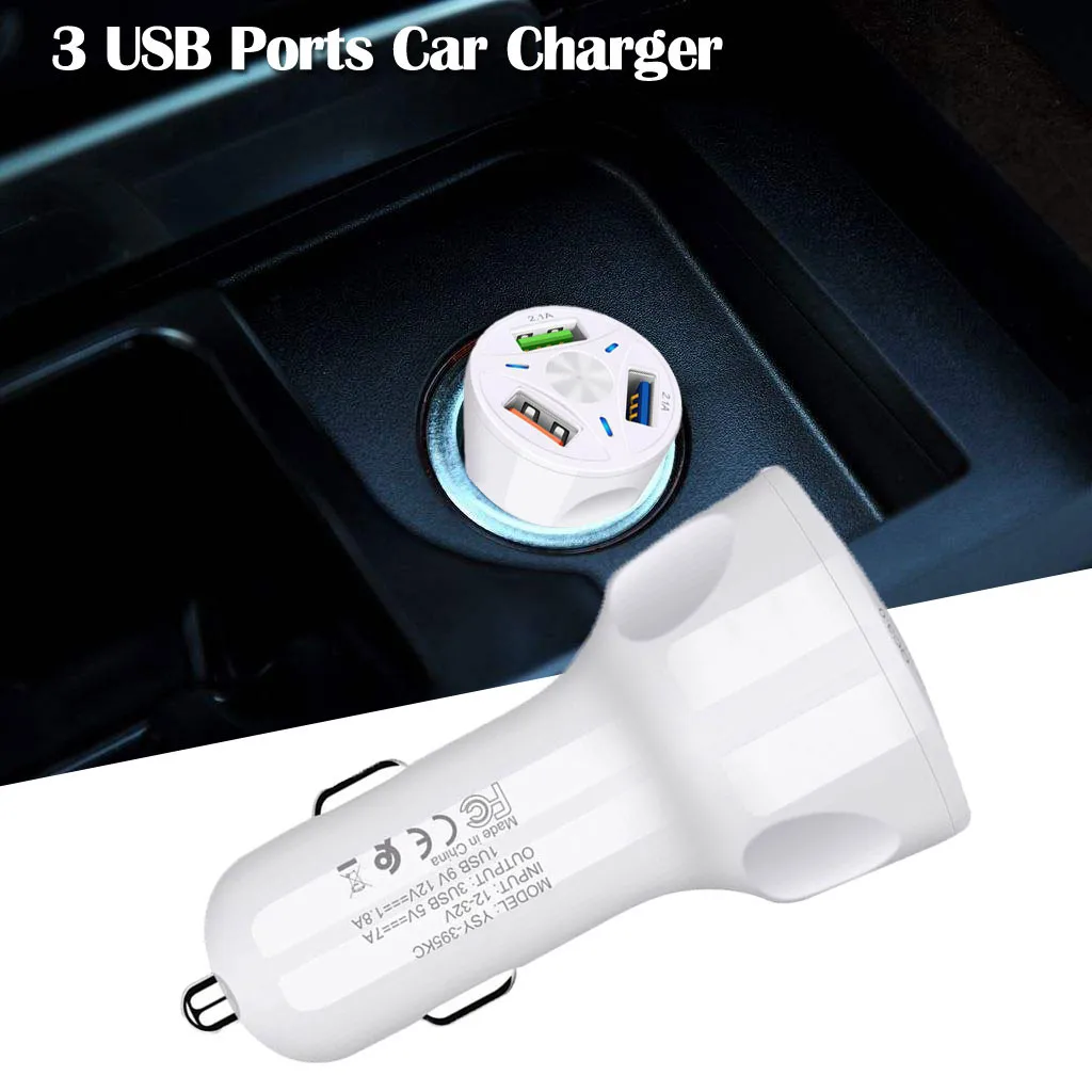 

Baseus 36W Dual USB Quick Charge QC 3.0 Car Charger Universal Car Charger Fast Charge Adapter For IPhone/Samsung 3A 3 USB Ports