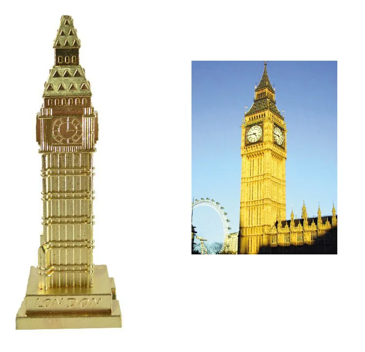 BOHS London Style Gold Big Ben Metal Alloy Model Diecast