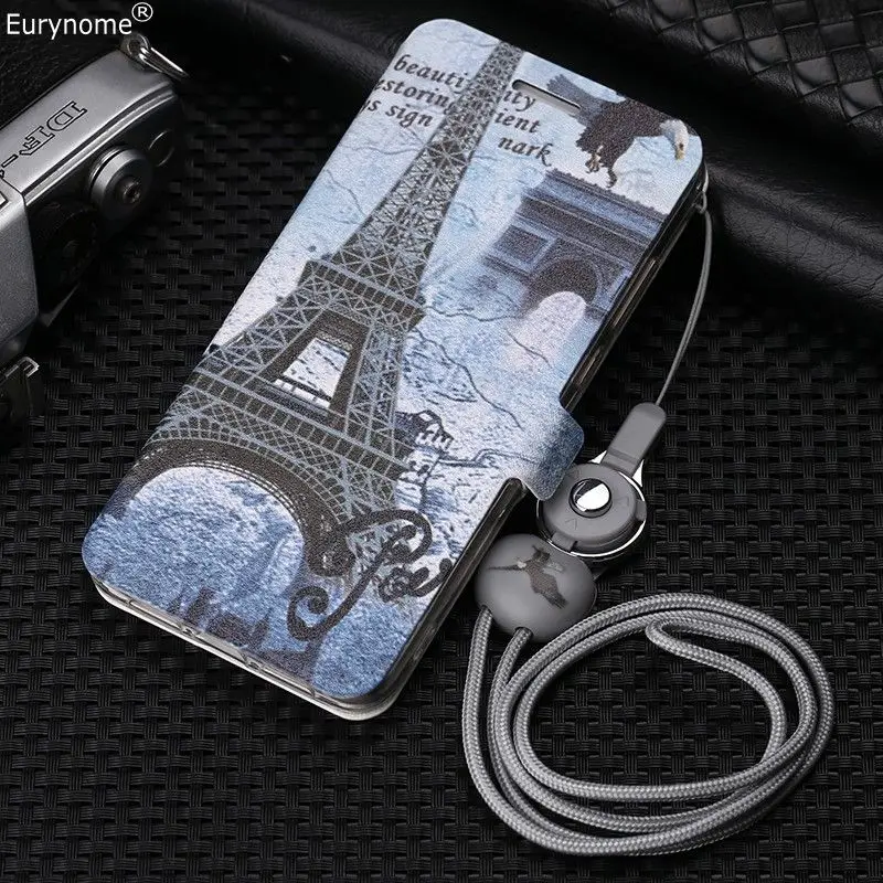 

Case for Huawei Nova 2 Plus Cover Cartoon Simple Stand Pu Leather Flip Cover for Huawei Nova 2 Plus Nova2 Plus Case Strap