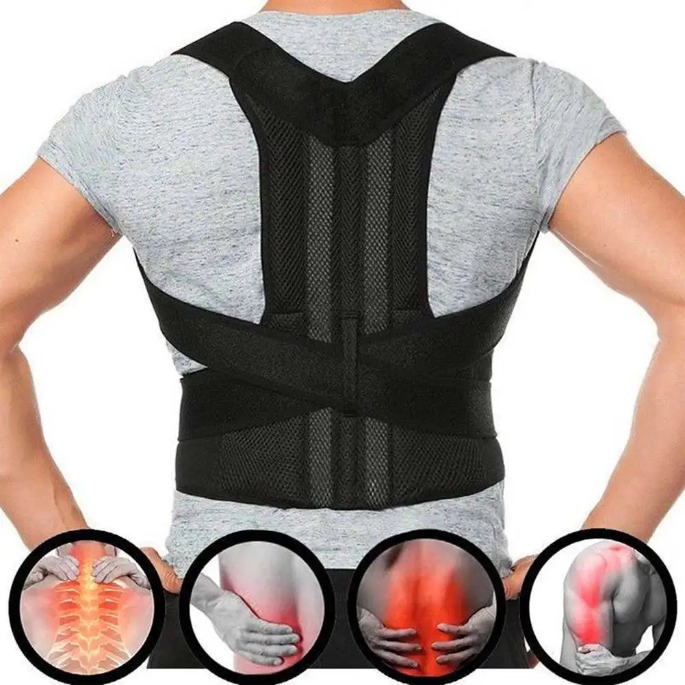 

Lumbar Back Support Office Posture Corrector Shoulder Support Belt Men Orthopedic Posture Corset Braces Round Shoulder Shapewear