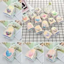 NoEnName/милый кошелек для монет с голографическим лазером для девочек, клатч на молнии, кошелек, сумка Kay, мини-сумочка, ручная работа