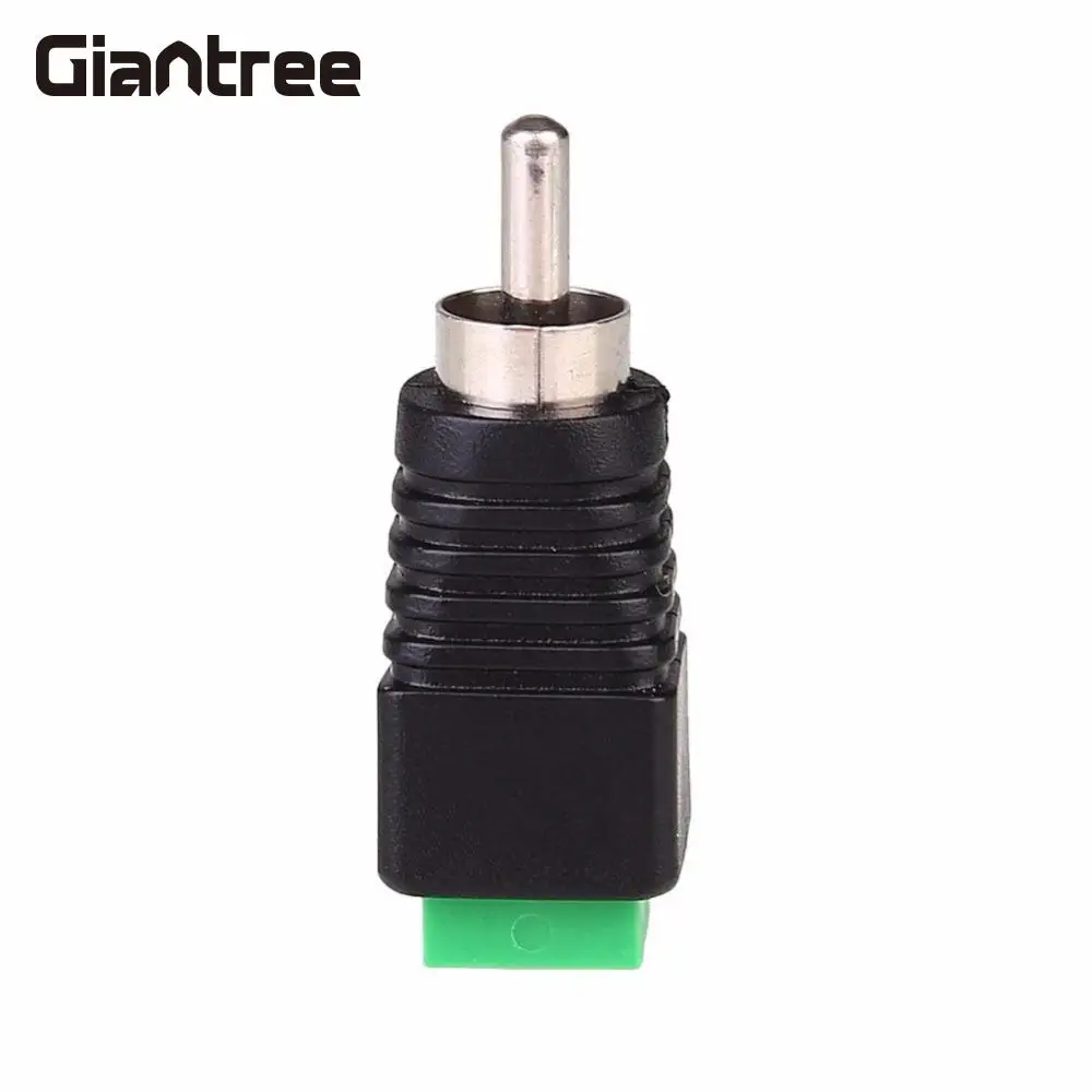 

giantree 10 pcs Audio/Video To AV RCA Male Screw Terminal Green Monitoring Camera Joint Connector Adapter JR-59-1 ABS Black