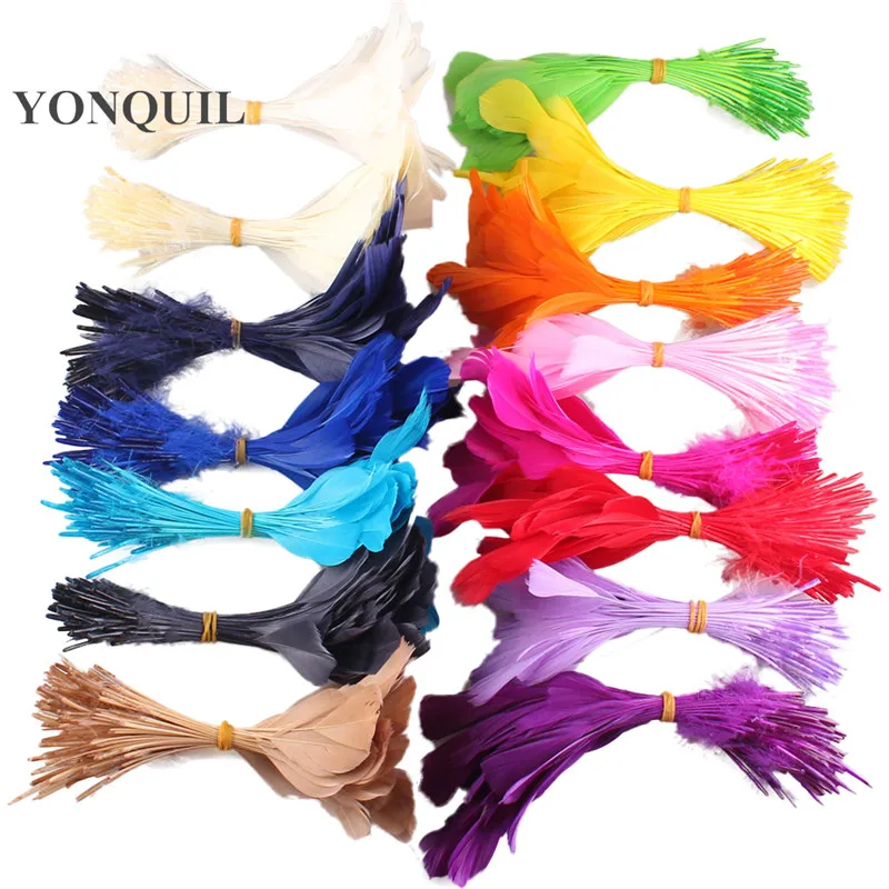 

200PCS/lot Multiple colros beautiful goose wing feathers 15-20 CM long for fascinator DIY jewelry decor hair accessories SYFE08