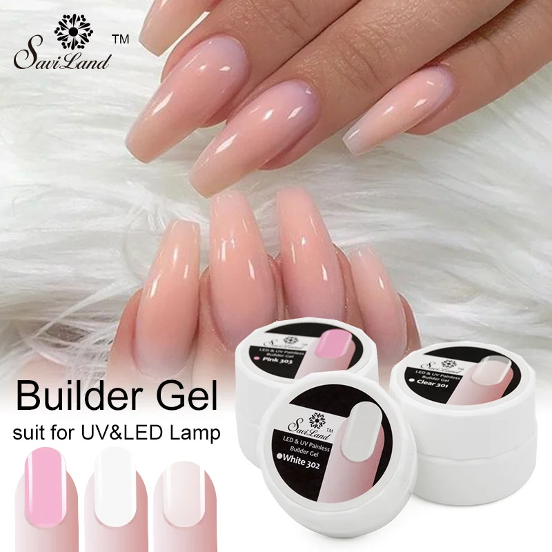 Saviland Builder UV Nail Gel Varnish Kits Camouflage Poly Gel Polish