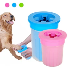 Чистящая чашка для собак и кошек, мягкая пластиковая щетка для мытья лап, аксессуары для собак