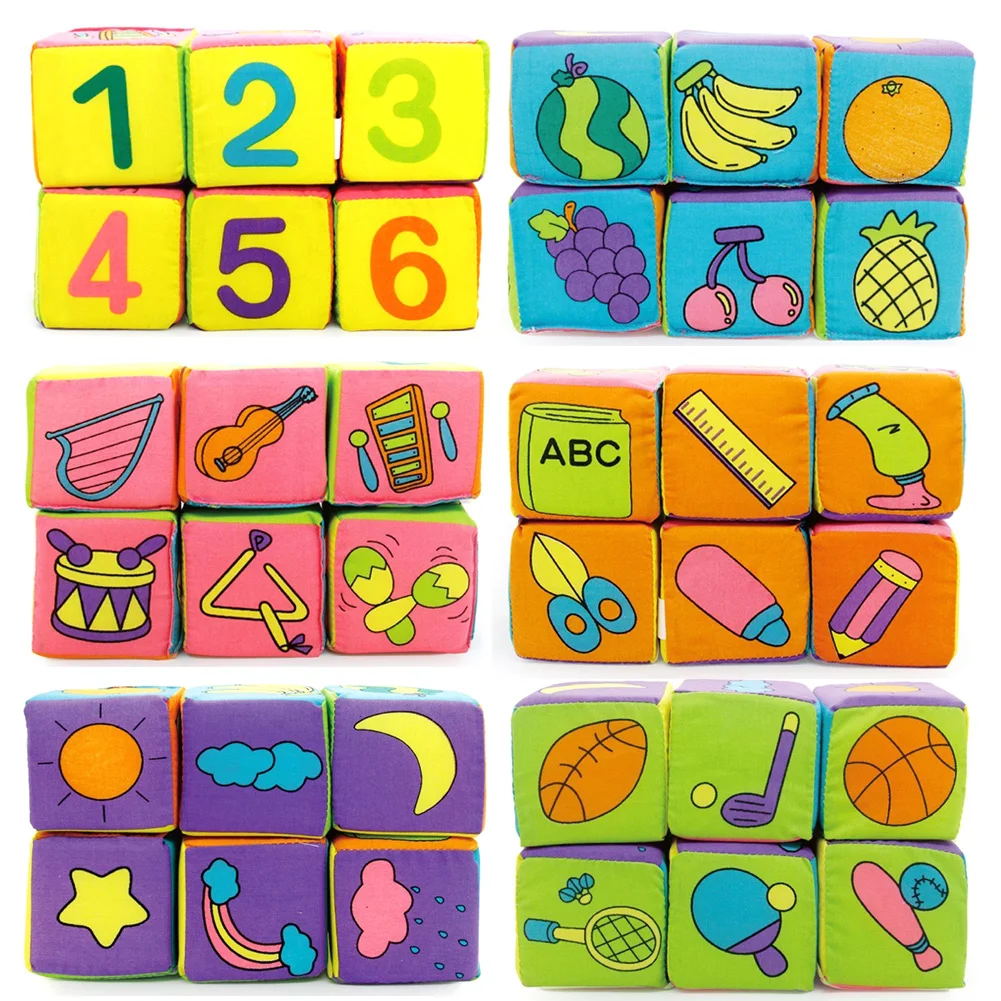 6pcs/set Infant Baby Cloth Rattle Toy Building Blocks Kids Educational Toy Gift Kids Soft Cube Cloth Magical Bell Rattles Blocks baby-building-blocks : image 6pcs/set Infant Baby Cloth Rattle Toy Building Blocks Kids Educational Toy Gift Kids Soft Cube Cloth Magical Bell Rattles Blocks baby-building-blocks