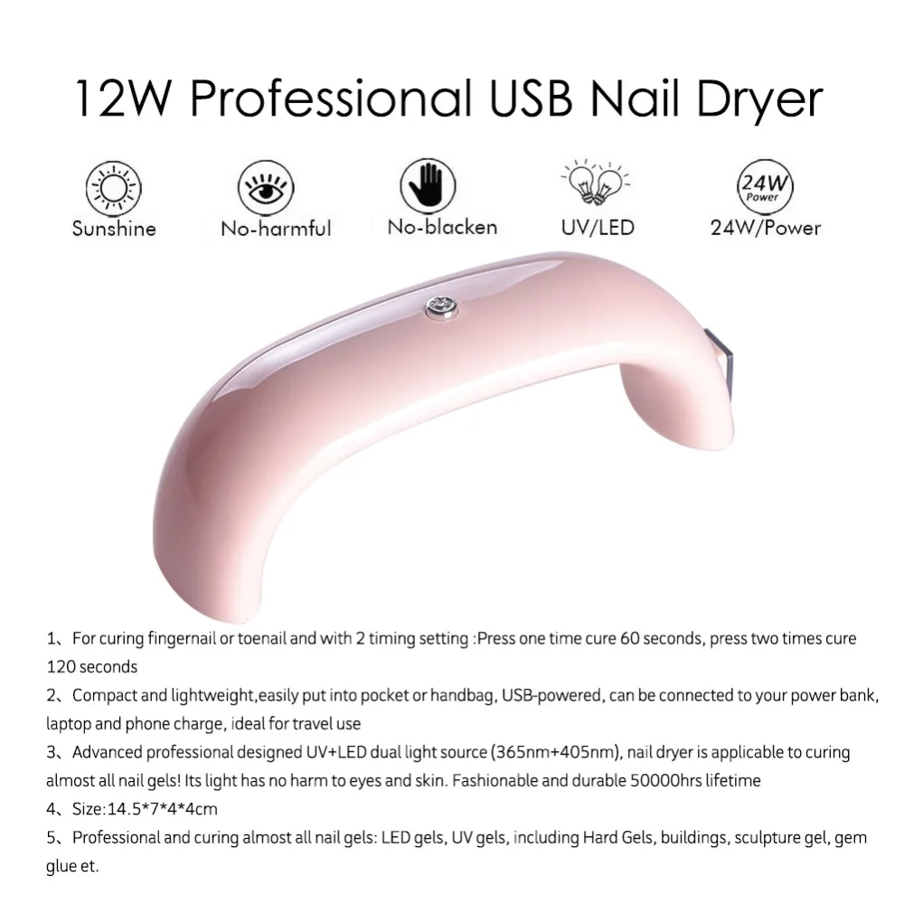 

3 Leds UV Nail 9W Mini LED UV Lamp for Nails Dryer Gel Polish Drying Led Lamp Gel Dryers Manicure Machine Nail Art Tools