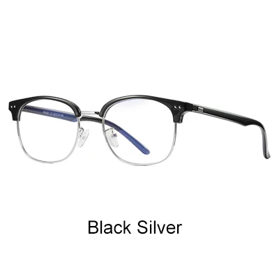 Ralferty голубые легкие очки для женщин и мужчин ультралегкие компьютерные игровые очки Квадратные TR90 оптические оправа для очков, при близорукости Eywear D1821 - Цвет оправы: Black Silver