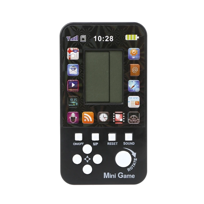 ЖК-электронная Классическая тетрис кирпичная игровая машина карманная головоломка игрушка в форме телефона