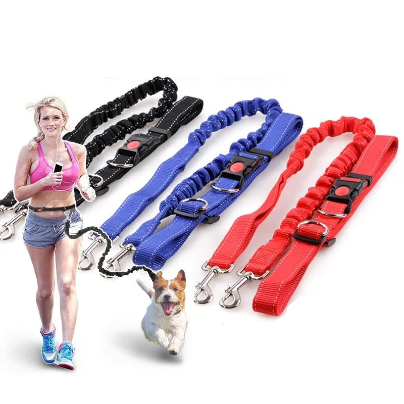 Leash For Dog Running Lead Dog Elasticity Free Hand Pet Accessories