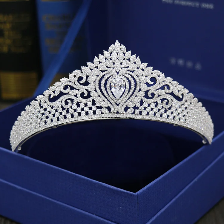 

2017 New fashion micro-mosaic All Zircon crown bride headdress crown wedding hair ornaments birthday crown Big Beautyful crown