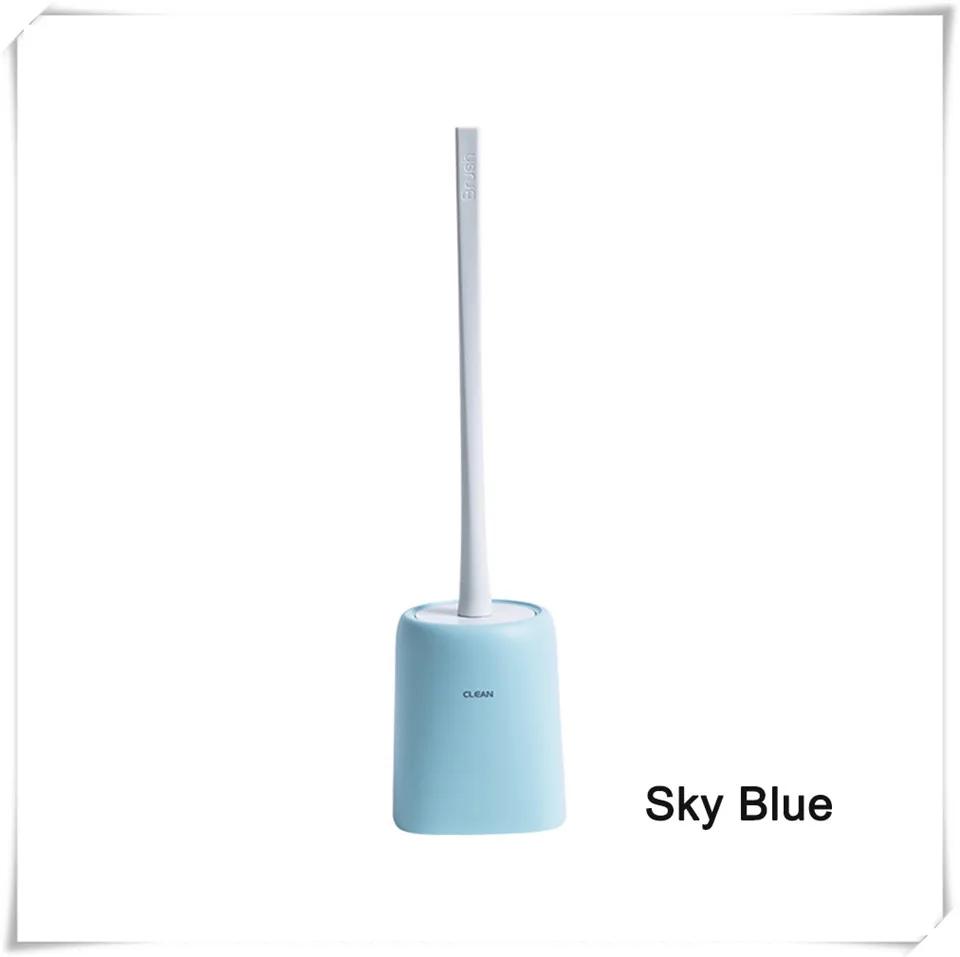 MSJO силиконовый держатель для туалетной щетки, чистящая подставка для ванной, белая, синяя, TPR щетка для унитаза, креативная, нордическая, Wc щетка, держатель, силикон - Цвет: Sky Blue Stand