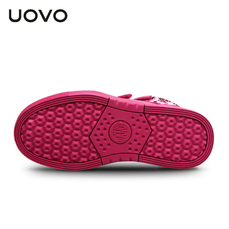 UOVO/Осенняя детская обувь; модные детские кроссовки; модные зимние ботинки для девочек и мальчиков; ботильоны на липучке для детей