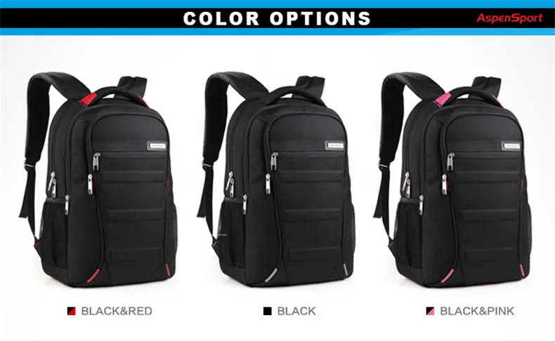 AspenSport, мужские рюкзаки для ноутбука 15-17 дюймов, школьные сумки для компьютера, для мальчика, для путешествий, водонепроницаемые, противоугонные, для ноутбука, черные