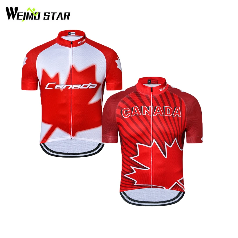 Weimostar Red CANADA Cycling Jersey Man's Bike Breathable Men's Cycling
