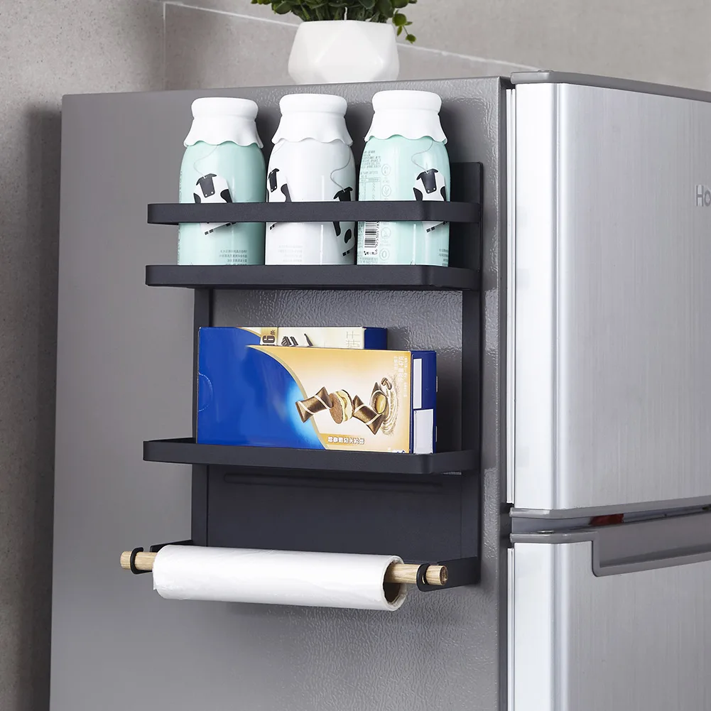 

New Magnetic Refrigerator Side Hanger Rack Spice Holder Storage Kitchen Tool @LS