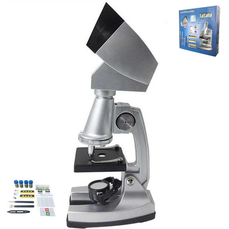 

100x 600x 1200x Illuminated Educational Toy Microscope with Projector for Kid Entry Level Biology Educational Microscope