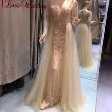 Новое поступление сексуальное вечернее платье Русалка на заказ с длинным рукавом Тяжелая Хрустальная труба из бисера мусульманское вечернее платье