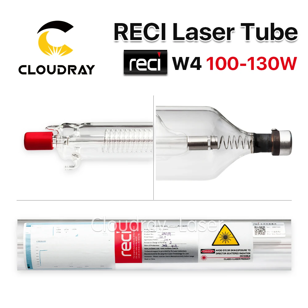 Cloudray Reci W4 100W CO2 Laser Tube Wooden Case Box Packing Length 1400 Dia. 80mm for CO2 Laser Engraving Cutting Machine S4 Z4 Cloudray Reci W4 100W CO2 Laser Tube Wooden Case Box Packing Length 1400 Dia. 80mm for CO2 Laser Engraving Cutting Machine S4 Z4