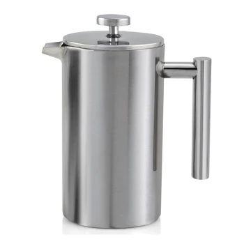 

Simple Practical Double Wall Stainless Steel Cafetiere Ground Coffee Filter Maker Plunger New (800ML)