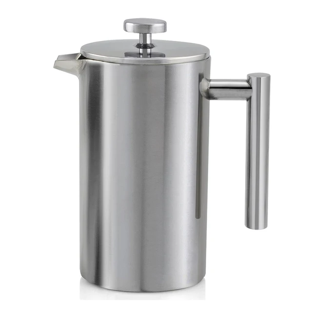 Best Price Simple Practical Double Wall Stainless Steel Cafetiere Ground Coffee Filter Maker Plunger New (800ML) Best Price Simple Practical Double Wall Stainless Steel Cafetiere Ground Coffee Filter Maker Plunger New (800ML)